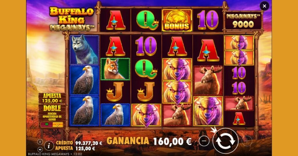 Apuesta doble en la slot Megaways Buffalo King